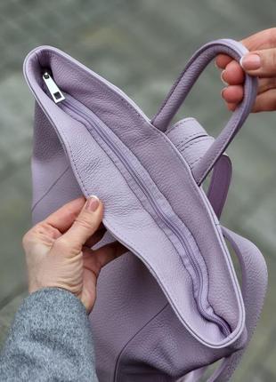 Шкіряний ліловий рюкзак stella, італія, кольори в асортименті6 фото