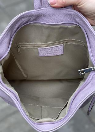 Шкіряний ліловий рюкзак stella, італія, кольори в асортименті10 фото