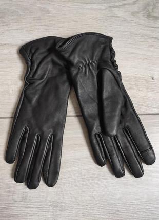 Шикарні рукавички з натуральної шкіри преміумкласу чорний мат розмір s2 фото