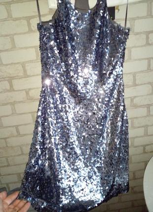 Платье в паетках нарядное размер л