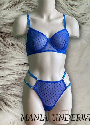 Комплект з м'якої сіточки стрейч в горошок від mania_underwear3 фото