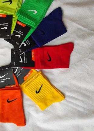 Набір, комплект 6 пар середніхшкарпетки nike  , кольорові  для чоловіків,  спортивні для тренувать