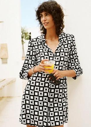 Новое платье рубашка zara 100% вискоза размер указан l подойдет на m