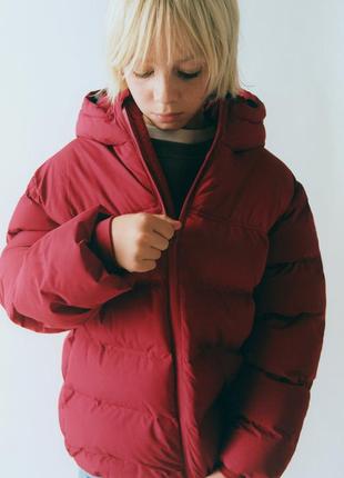 Зимова куртка для хлопчика zara іспанія розмір 122, 164 червона оригінал8 фото