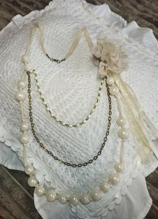 Колье винтажное с розой 40-50-е годы