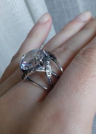 Массивное  серебряное кольцо  с крупным круглым камнем альянс5 фото