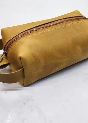 Несесер шкіряний stedley voyage case m (середній) пісочний