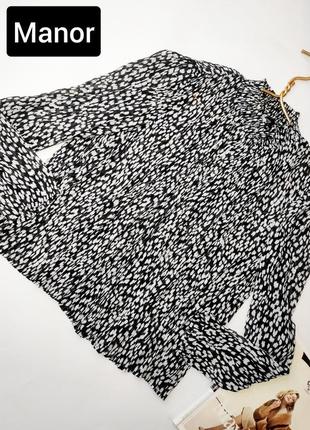 Блуза сіра пліссе жіноча меланж в крапинку вільного крою від бренду manor m l