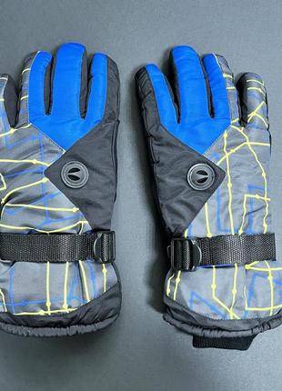 Зимние лыжные ветрозащитные перчатки непромокаемые на флисе
