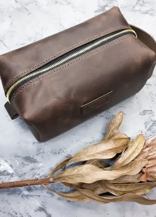 Кожаный несессер для путешествий, дорожная сумка, органайзер6 фото