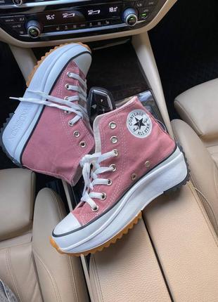 Кеды женские converse run star hike pink