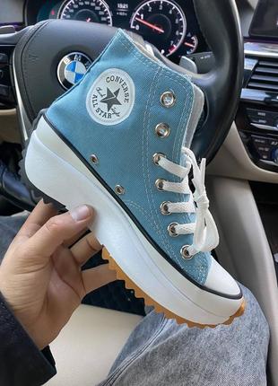 Кеды женские converse run star hike blue