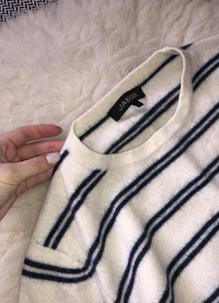 Шерстяной свитер кофта джемпер шерсть кашемир в полоску натуральный в обтяжку3 фото