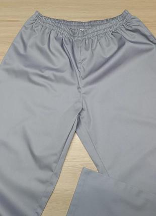 Сірі медичні штани 42-58 розмір з тканини еліт котон2 фото