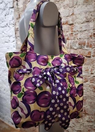 Сумка яркая цветочный принт текстильная милая