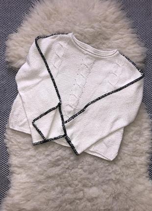 Укороченый свитер кофта с распорками джемпер вязаный велюровый велюр9 фото