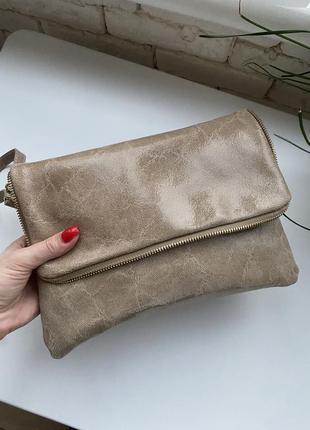 Мягкая сумочка клатч из натуральной кожи2 фото