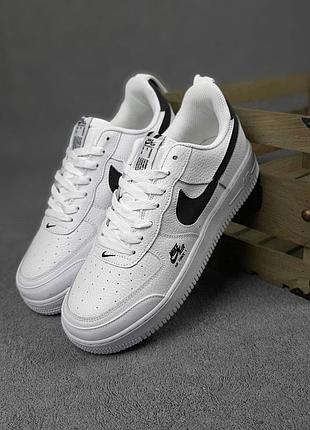 Nike air force 1 белые с чёрным низкие