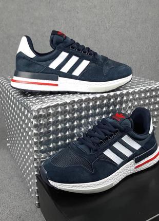 Adidas zx 500 синие с красным