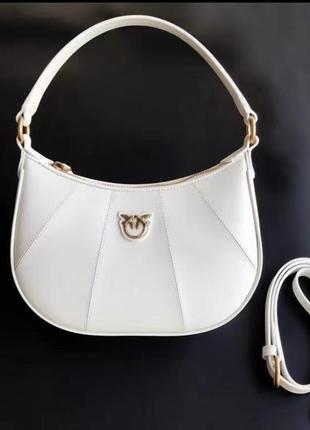 Новая белая сумка half moon bag simply ginger with leather buckle