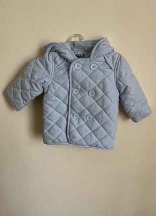 Легкая утепленная весенняя куртка для новорожденных с капишоном