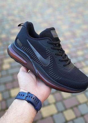 Кросівки чоловічі n1ke air running чёрные с оранжевым