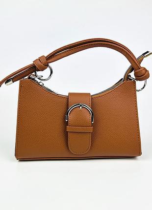 Жіноча сумка екошкіра 23х13х8 см. 5011 коричнева