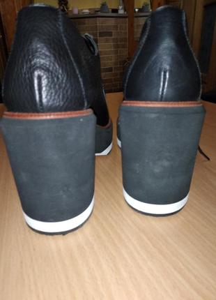 Кожаные туфли ботиночки на платформе 36р.4 фото