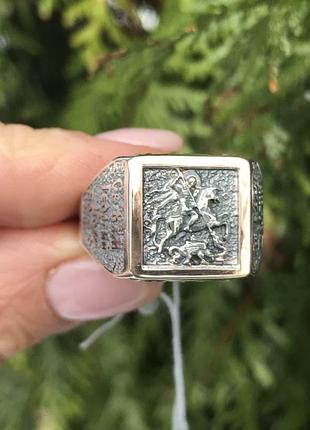 Печатка серебряная с золотом 280к, 21.5 размер