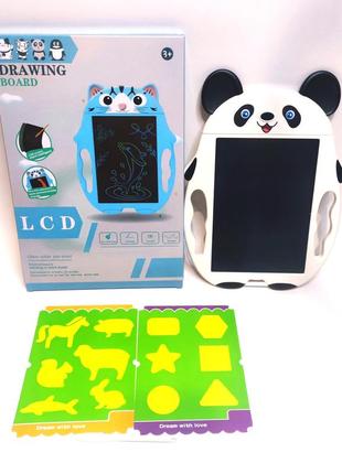 Детский lcd планшет для рисования панда, 9 дюймов, трафареты, доска для рисования
