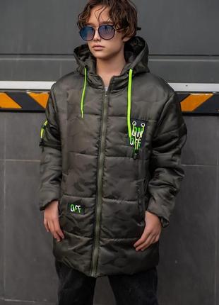 Зимняя теплая куртка для мальчиков, размеры на рост  140- 170