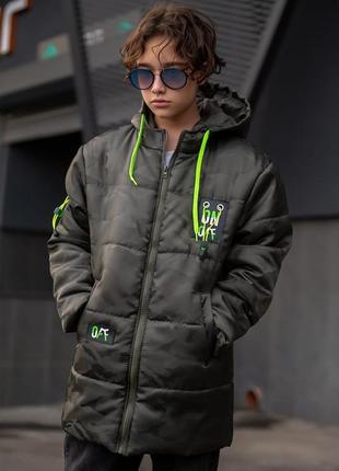 Зимняя теплая куртка для мальчиков, размеры на рост  140- 1702 фото