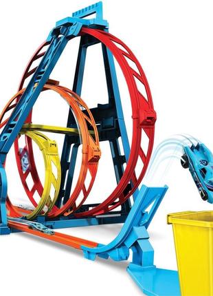 Гоночный трек hot wheels track builder тройная петля