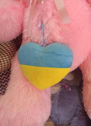 М'яка іграшка сердечко прапор україни на присоску, 18*22 см