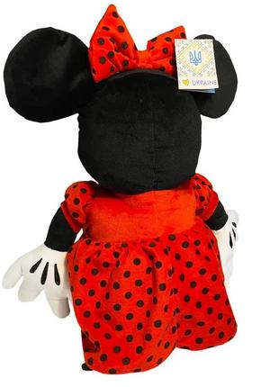 Мягкая игрушка disney «мини маус» с бантиком,в красном платье в горошек, 40 см4 фото