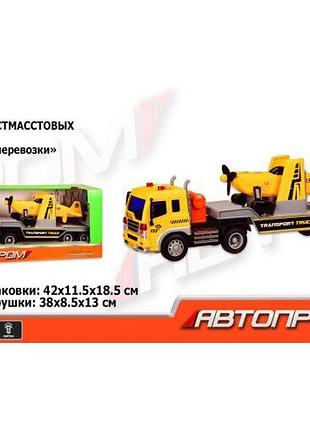 Машинка вантажівка, тягач, трейлер із причепом, літак. музична, автопром ( 7920а)