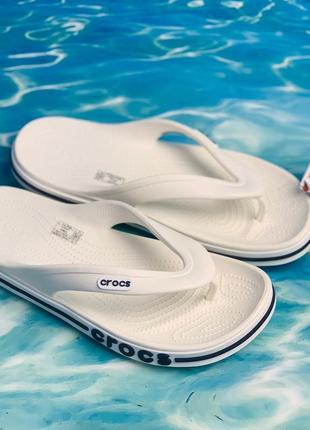 Crocs bayband flip white білі в'єтнамки 36-44
