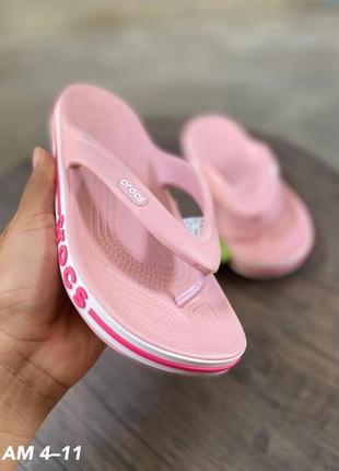 Crocs bayband flip petal/pink 36-43 жіночі рожеві в'єтнамки