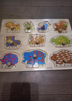 Пазлы ,развивающая игрушка,деревянная.