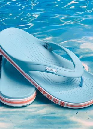 Crocs bayaband flip ice blue melon 36-42 жіночі блакитні в'єтнамки