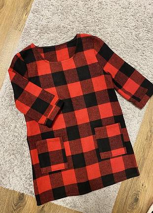 Туніка - плаття оверсайз у клітинку