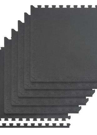 Мат-пазл gymtek eva 118х176,5х1 см 6 частей черный