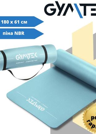 Килимок (мат) для фітнесу та йоги gymtek nbr 1 см бірюза1 фото