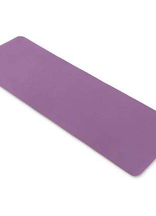 Килимок (мат) для фітнесу та йоги queenfit tpe 0,5 см рожево-фіолетовий5 фото
