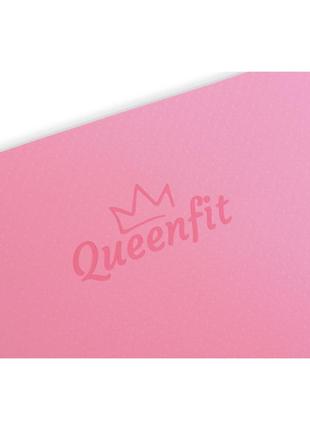 Килимок (мат) для фітнесу та йоги queenfit tpe 0,5 см рожево-фіолетовий7 фото