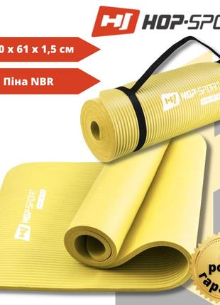 Мат для фітнесу та йоги hop-sport hs-n015gm 1,5см жовтий