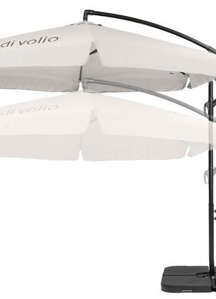 Зонт садовый стоячий для террасы, пляжа с наклоном empoli 300см кремовый+ основа садового зонта5 фото