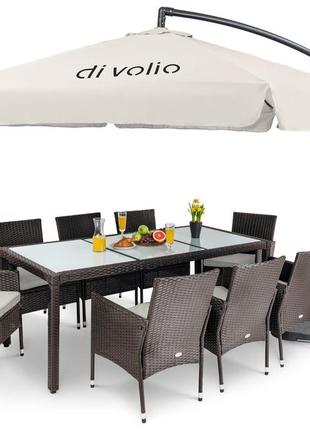 Зонт садовый стоячий для террасы, пляжа с наклоном empoli 300см кремовый+ основа садового зонта7 фото