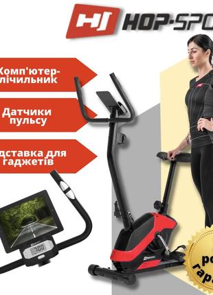 Велотренажер магнітний hs-045h eos red — hop-sport, кардіотренажор велотренажер для дому до 120 кг червоний1 фото