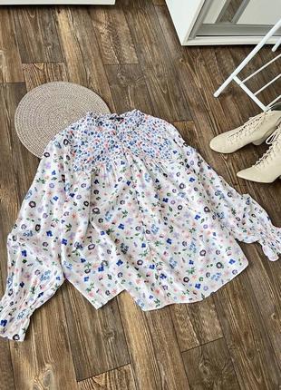 Квіткова сорочка великого розміру з натуральної тканини